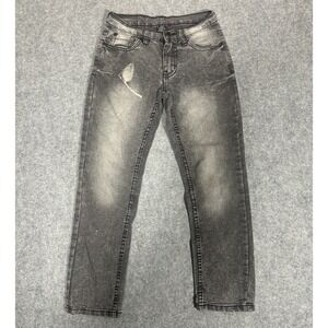 Steve's Jeans Skinny Denim Pants Size 8 Grey‎ Acid Wash Bleached Splatter